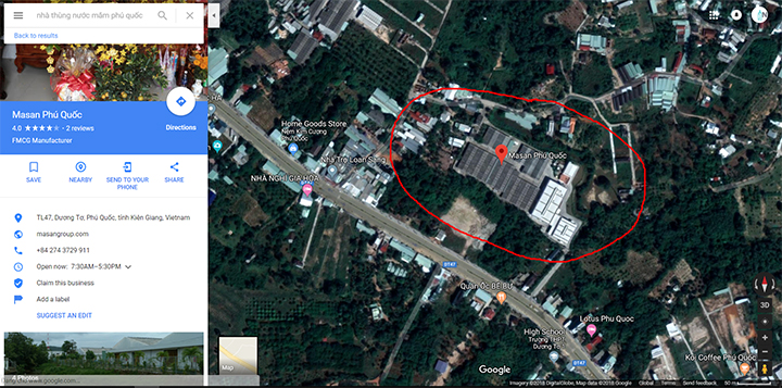 nhà thùng nước mắm Phú Quốc trên google map